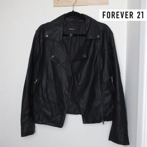 Forever 21 PLUS Size Faux Leather Moto Jacket‎ Size 0X